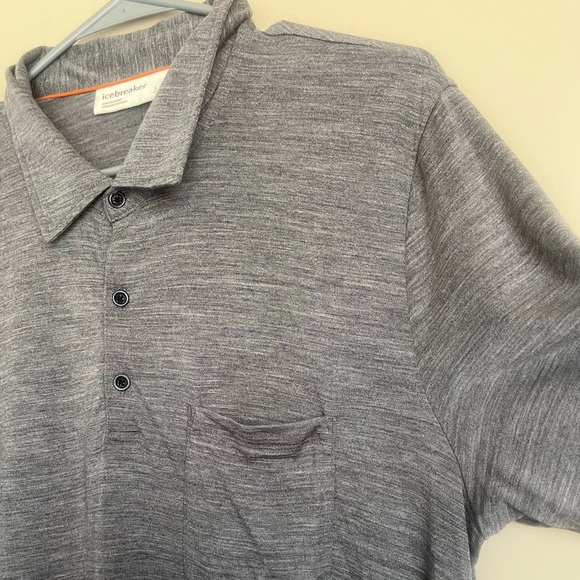 Mens Icebreaker Drayden SS Polo Size Large Merino Wool - Picture 3 of 5